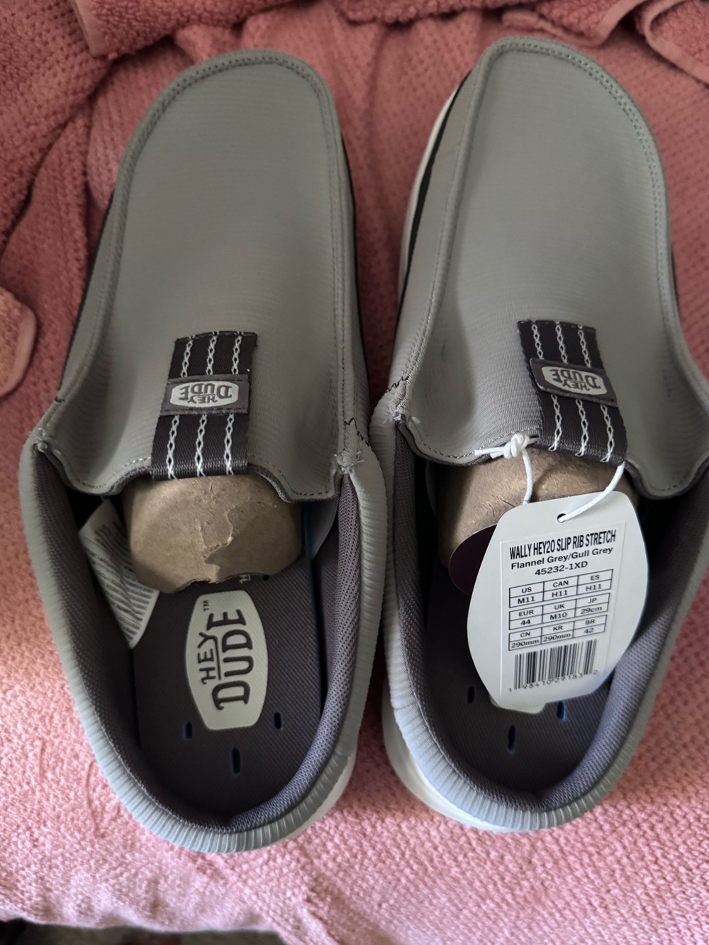 Hey Dude Flannel Grey Slip-On Loafers for Men